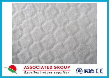 Anti Static White Spunlace ผ้านอนวูฟเวนสำหรับผ้าเช็ดทำความสะอาดแบบเปียกขนาดที่กำหนดเอง