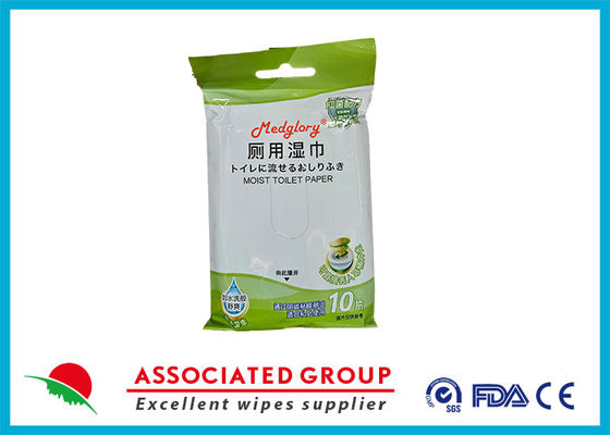 10pcs Medglory Flushable Toilet Wet Wipes แพลสติกฟรี 100% กระปุกกระเป๋าสะอาด