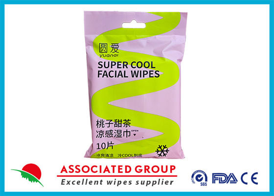 ISO 9001 รับรอง Yuanai พริชชาหวาน ชาเย็นผ้าเช็ดผิว Hypoallergenic ผู้ใหญ่ผ้าเช็ดผิว 15*20cm